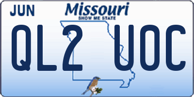 MO license plate QL2U0C