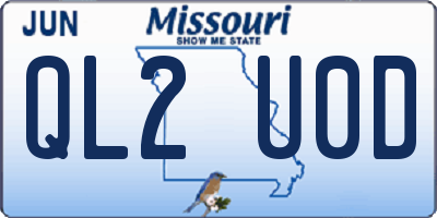 MO license plate QL2U0D