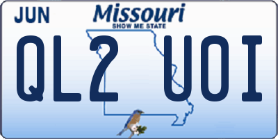 MO license plate QL2U0I