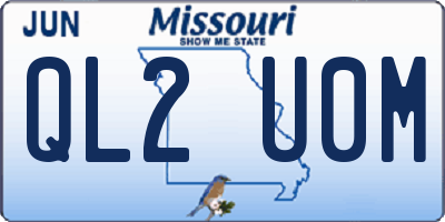MO license plate QL2U0M