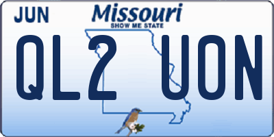 MO license plate QL2U0N