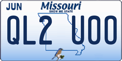 MO license plate QL2U0O