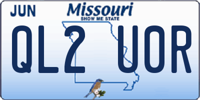 MO license plate QL2U0R