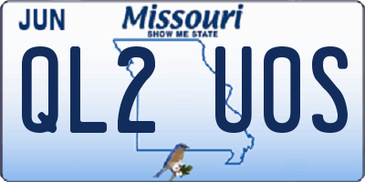 MO license plate QL2U0S