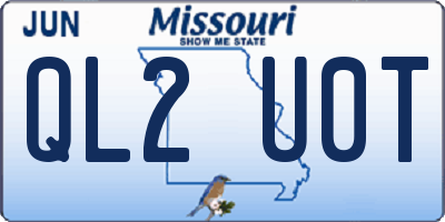 MO license plate QL2U0T