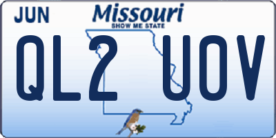 MO license plate QL2U0V