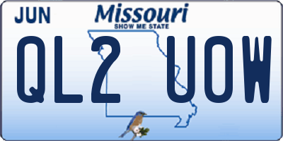 MO license plate QL2U0W