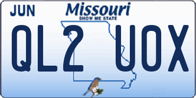 MO license plate QL2U0X