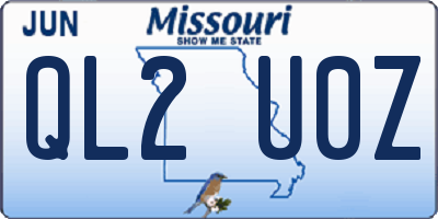 MO license plate QL2U0Z