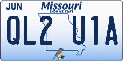 MO license plate QL2U1A