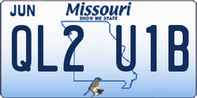 MO license plate QL2U1B