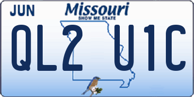 MO license plate QL2U1C