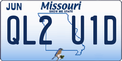 MO license plate QL2U1D