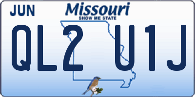 MO license plate QL2U1J