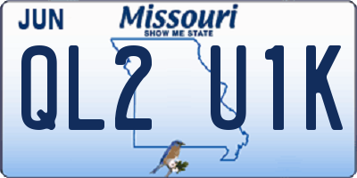 MO license plate QL2U1K