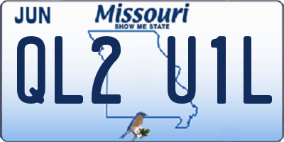 MO license plate QL2U1L