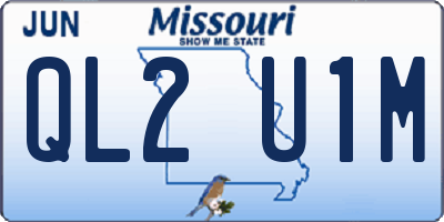 MO license plate QL2U1M
