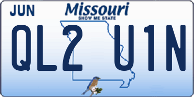 MO license plate QL2U1N