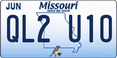 MO license plate QL2U1O