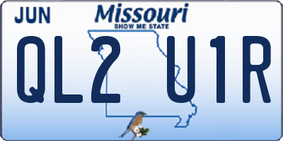 MO license plate QL2U1R