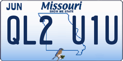 MO license plate QL2U1U