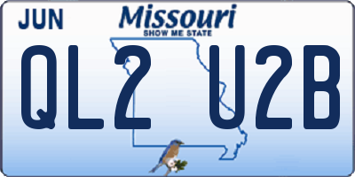 MO license plate QL2U2B