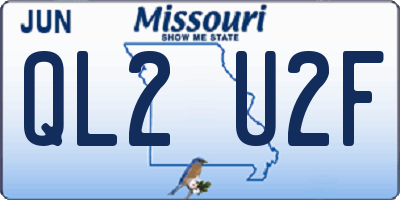 MO license plate QL2U2F