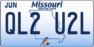 MO license plate QL2U2L