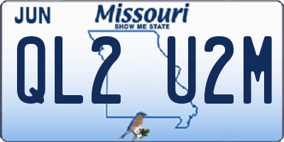 MO license plate QL2U2M