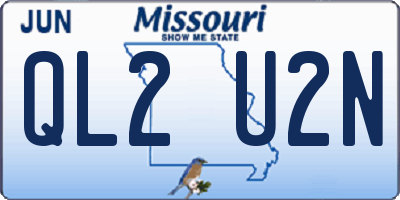 MO license plate QL2U2N