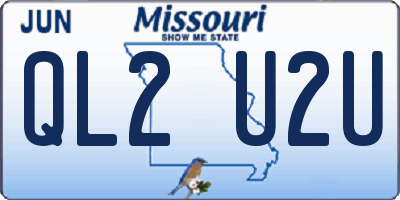 MO license plate QL2U2U
