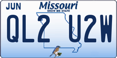 MO license plate QL2U2W