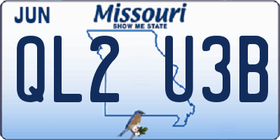 MO license plate QL2U3B