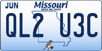 MO license plate QL2U3C