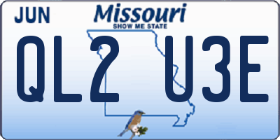 MO license plate QL2U3E