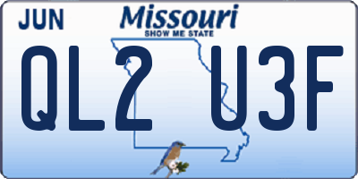 MO license plate QL2U3F