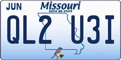 MO license plate QL2U3I