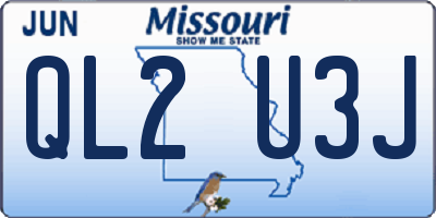 MO license plate QL2U3J