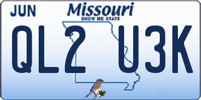 MO license plate QL2U3K
