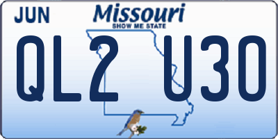 MO license plate QL2U3O