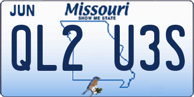 MO license plate QL2U3S