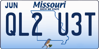 MO license plate QL2U3T