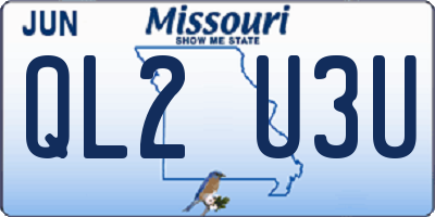 MO license plate QL2U3U