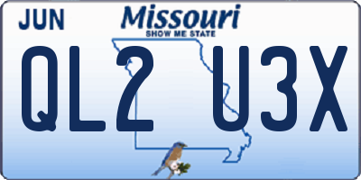 MO license plate QL2U3X