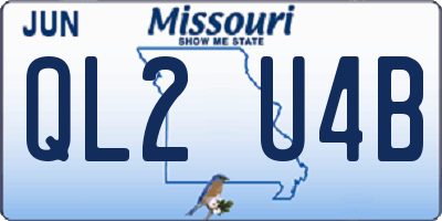 MO license plate QL2U4B