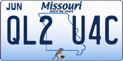 MO license plate QL2U4C