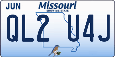 MO license plate QL2U4J