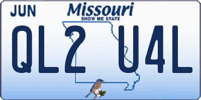MO license plate QL2U4L