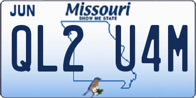 MO license plate QL2U4M