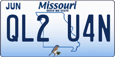 MO license plate QL2U4N